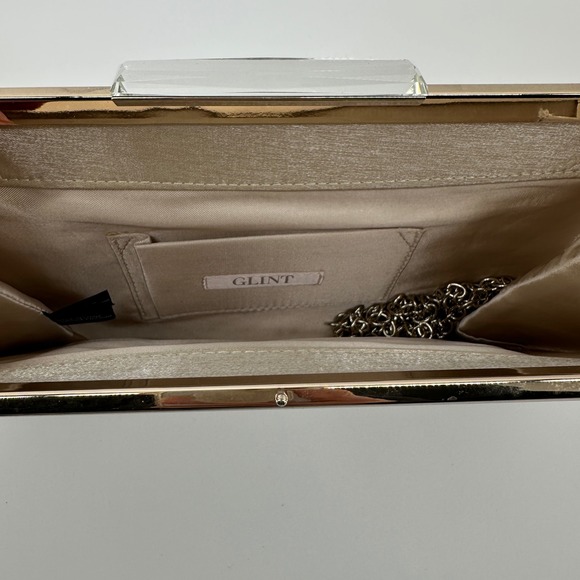 Glint Rhinestone Clasp Clutch Elegant Formal Evening Bag Champagne Party Wedding - Picture 6 of 13